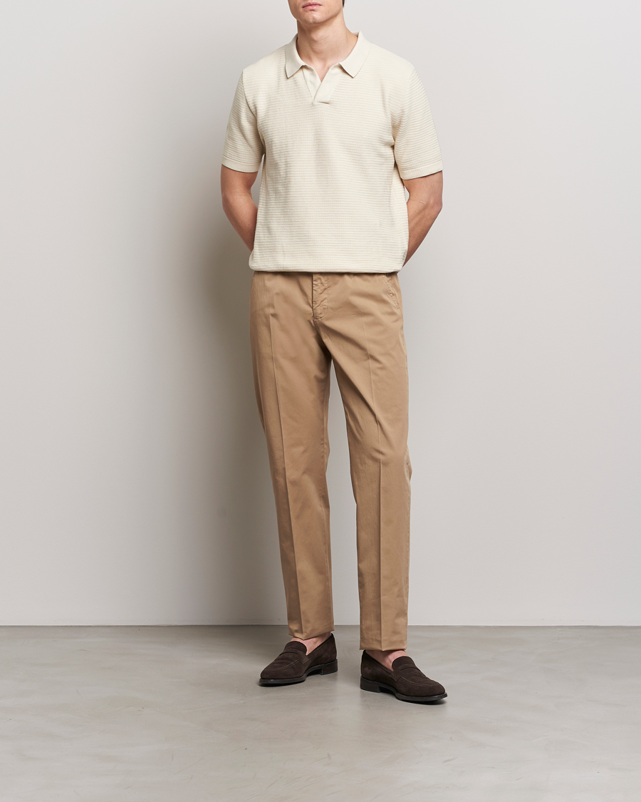Homme | Pantalons | Incotex | Straight Fit Garment Dyed Chinos Beige