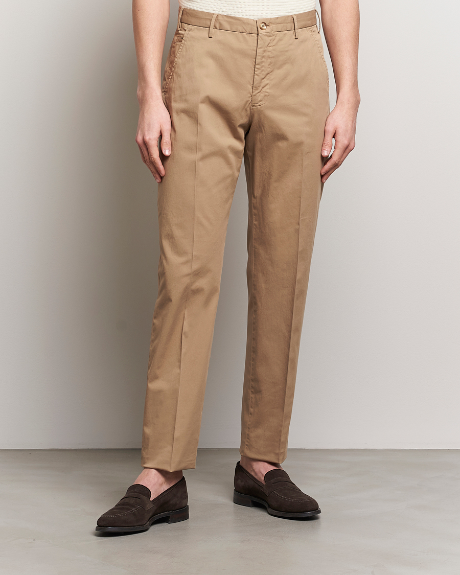 Homme | Pantalons | Incotex | Straight Fit Garment Dyed Chinos Beige