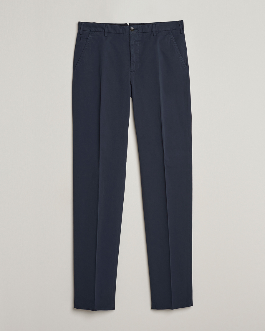 Homme | Pantalons | Incotex | Straight Fit Garment Dyed Chinos Navy