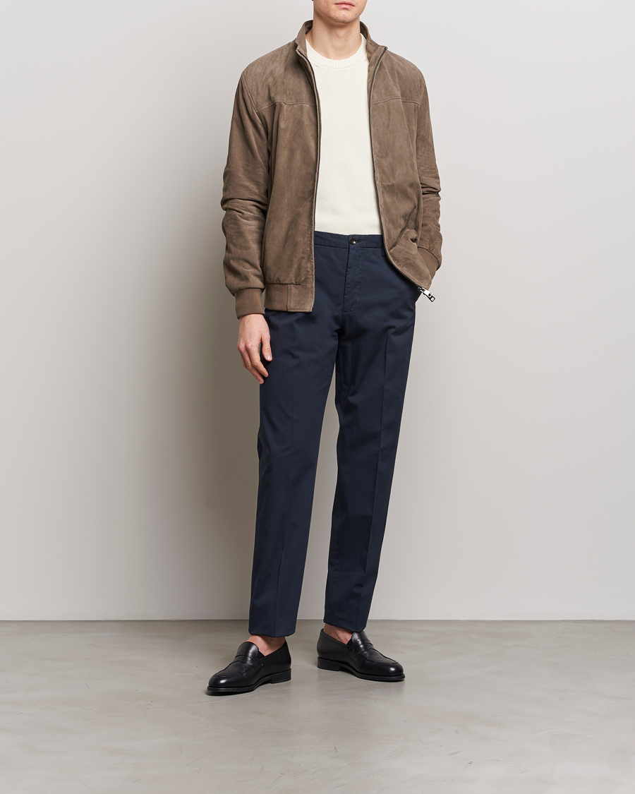 Homme | Pantalons | Incotex | Straight Fit Garment Dyed Chinos Navy
