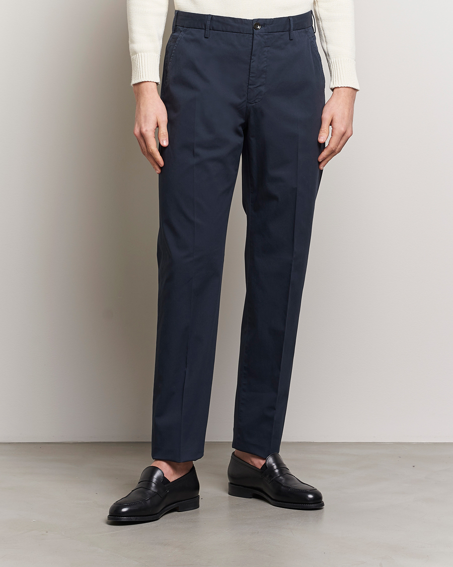 Homme | Pantalons | Incotex | Straight Fit Garment Dyed Chinos Navy