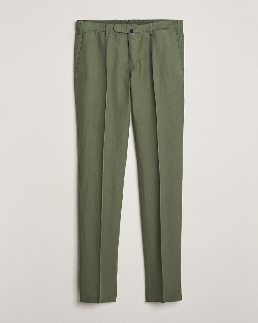 Homme | Pantalons | Incotex | Slim Fit Chinolino Trousers Dark Green