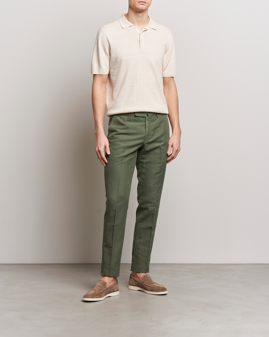 Homme | Pantalons | Incotex | Slim Fit Chinolino Trousers Dark Green