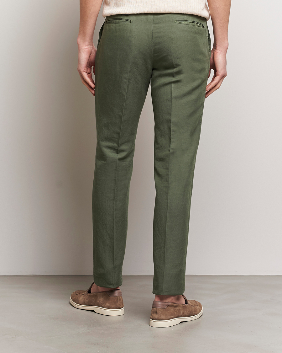 Homme | Pantalons | Incotex | Slim Fit Chinolino Trousers Dark Green