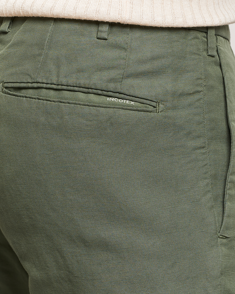 Homme | Pantalons | Incotex | Slim Fit Chinolino Trousers Dark Green