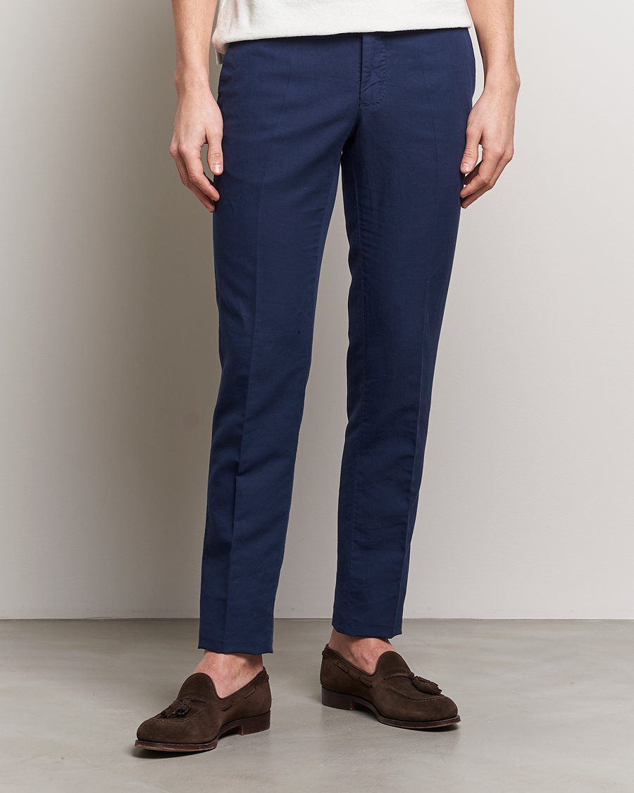 Homme | Pantalons | Incotex | Slim Fit Chinolino Trousers Navy