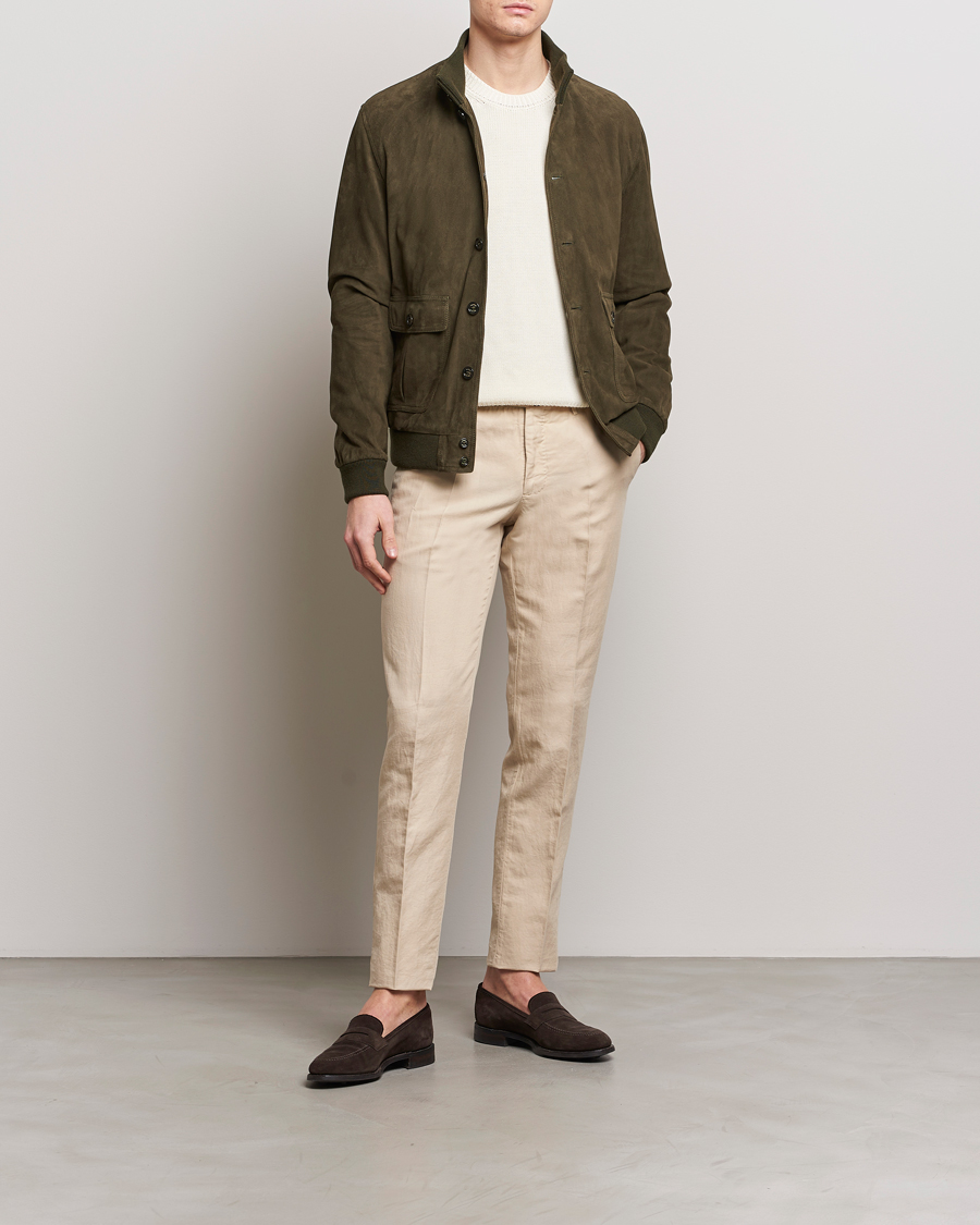 Homme | Pantalons | Incotex | Slim Fit Chinolino Trousers Light Beige