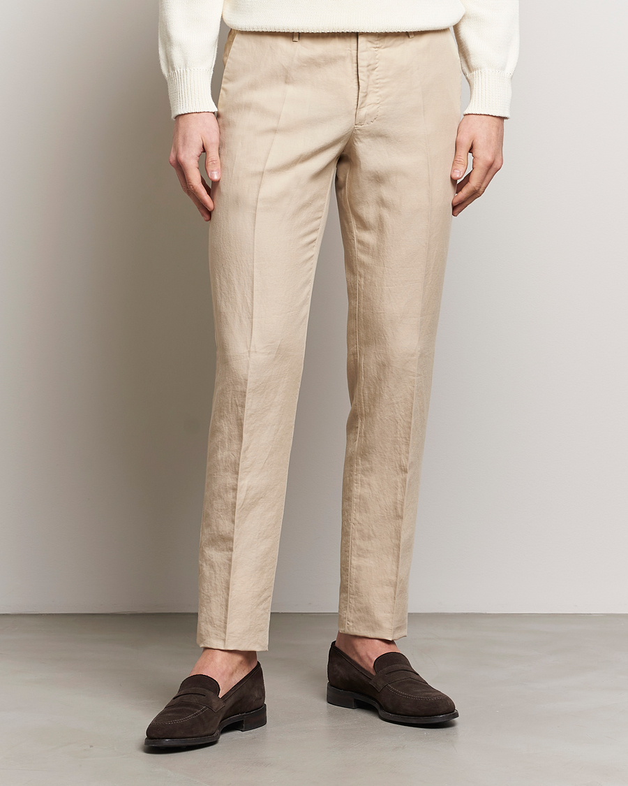 Homme | Pantalons | Incotex | Slim Fit Chinolino Trousers Light Beige