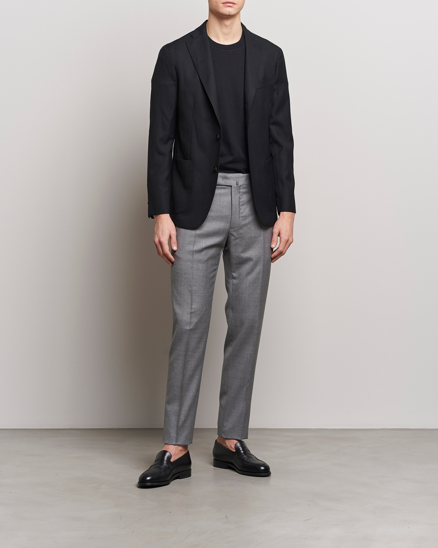Homme | Pantalons | Incotex | Slim Fit Tropical Wool Trousers Light Grey