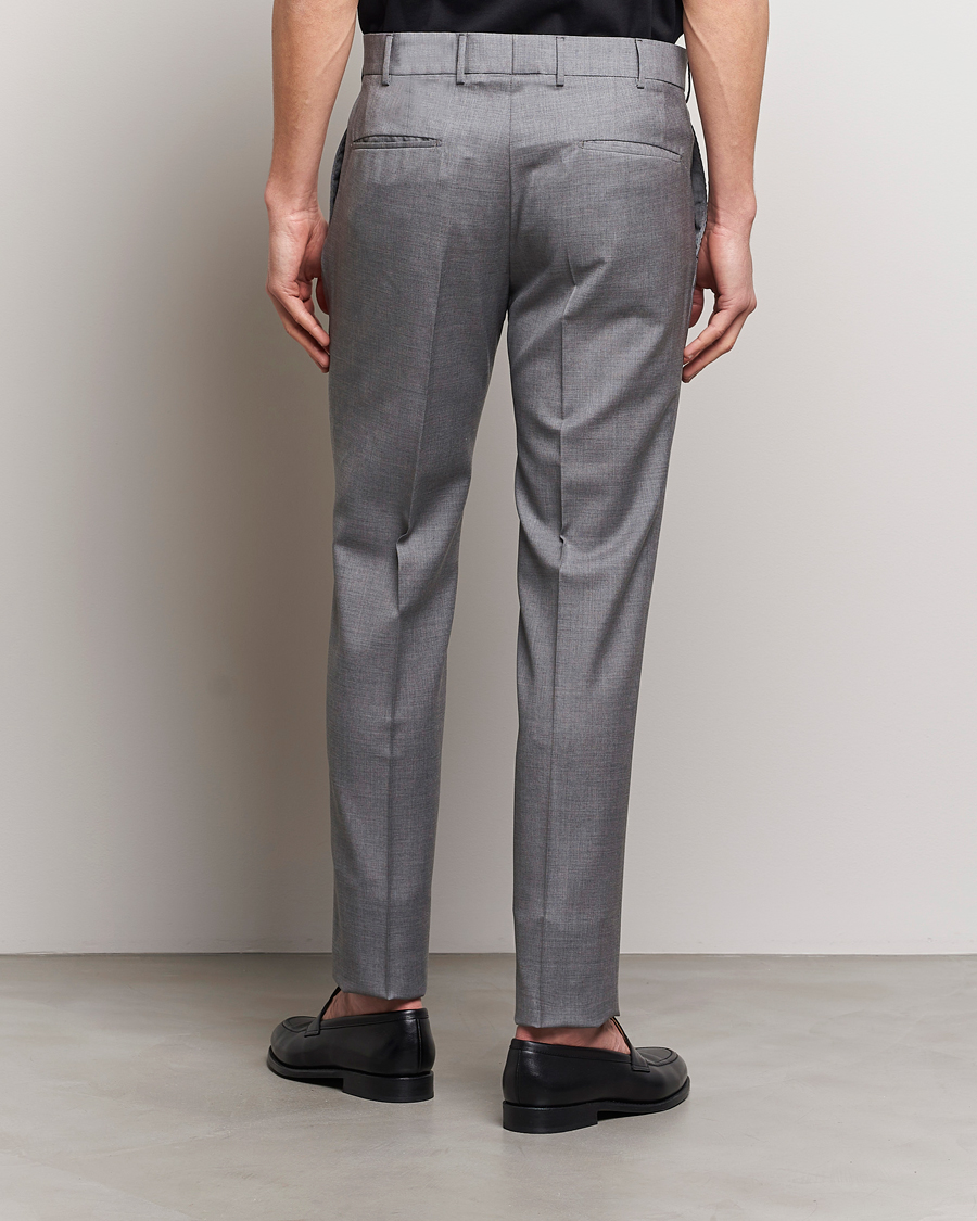 Homme | Pantalons | Incotex | Slim Fit Tropical Wool Trousers Light Grey