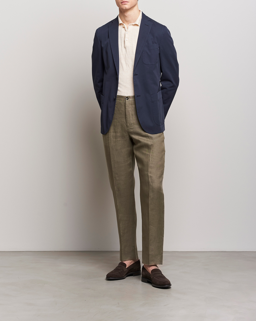 Homme | Blazers | Incotex | Unconstructed Comfort Cotton Blazer Navy