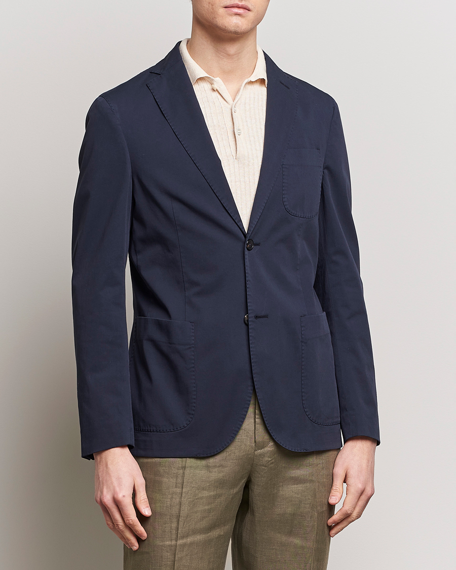 Homme | Sections | Incotex | Unconstructed Comfort Cotton Blazer Navy