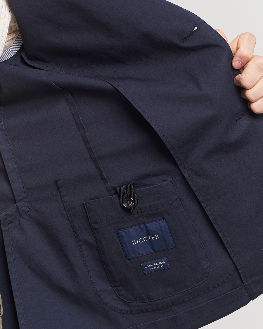 Homme | Blazers | Incotex | Unconstructed Comfort Cotton Blazer Navy