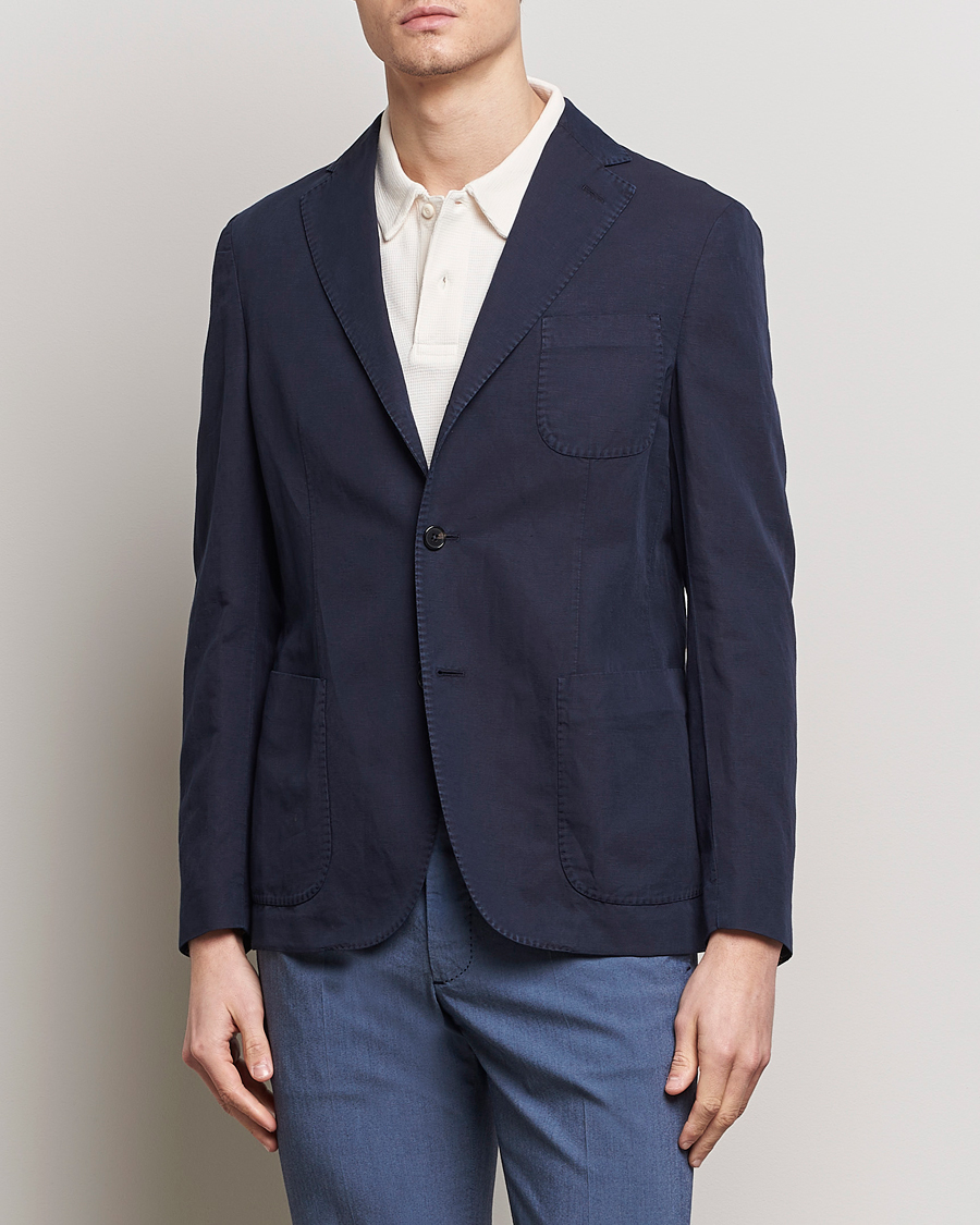 Homme | Blazers | Incotex | Unconstructed Chinolino Blazer Navy