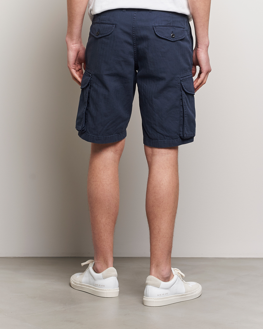 Homme | Shorts | Incotex | Cotton Cargo Shorts Navy
