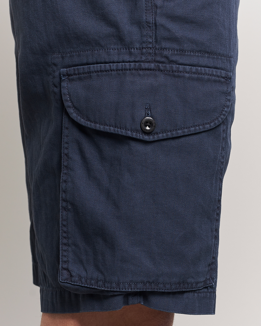 Homme | Shorts | Incotex | Cotton Cargo Shorts Navy