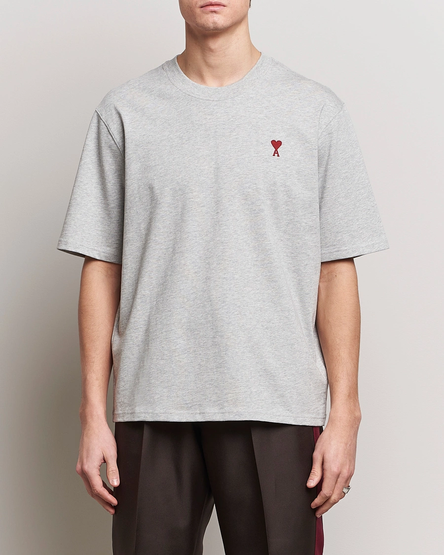 Homme | T-shirts | AMI | Heart Logo T-Shirt Heather Grey
