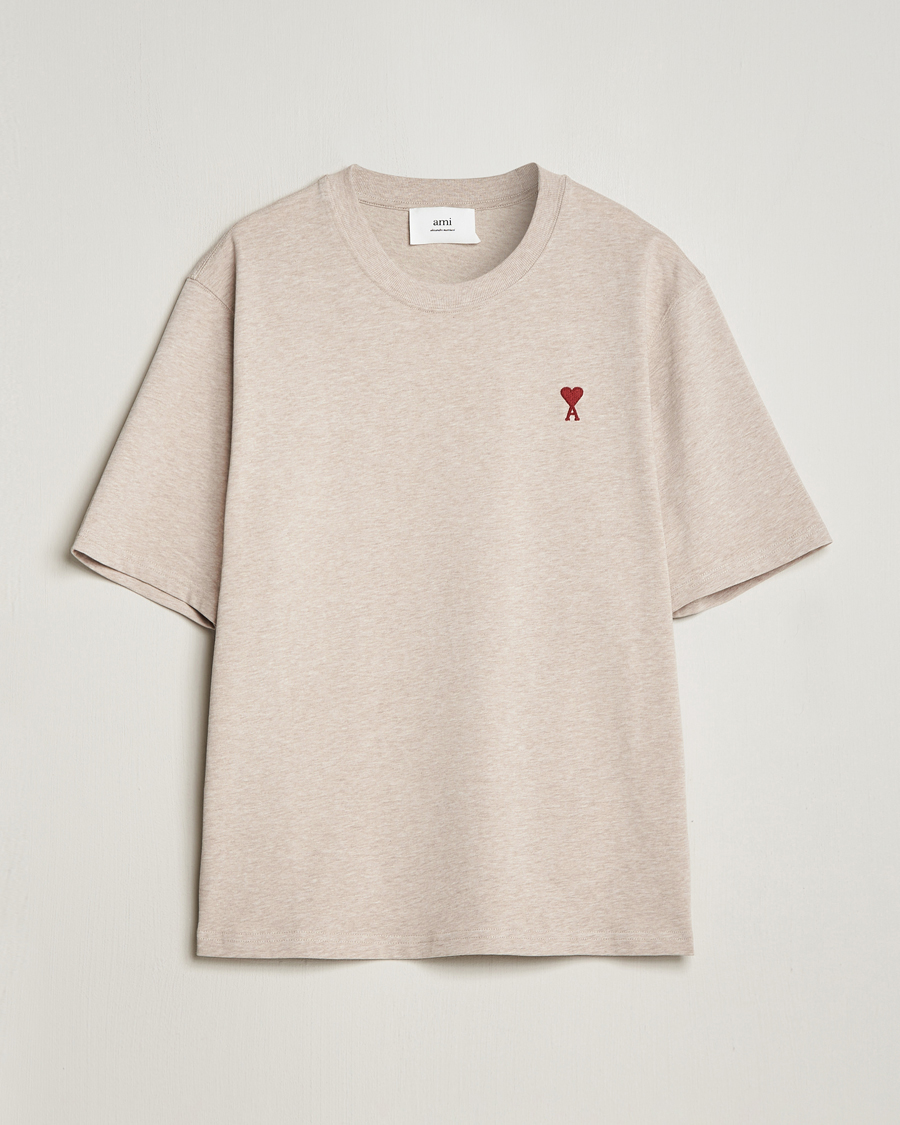 Homme | T-shirts | AMI | Heart Logo T-Shirt Heather Light Beige