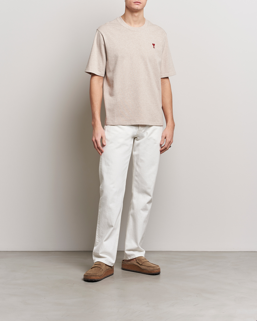 Homme | T-shirts | AMI | Heart Logo T-Shirt Heather Light Beige