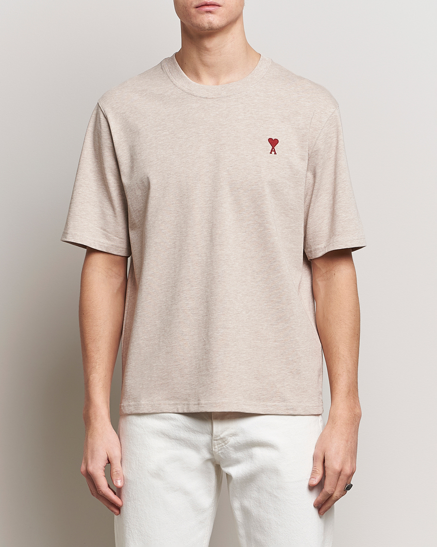 Homme | T-shirts | AMI | Heart Logo T-Shirt Heather Light Beige
