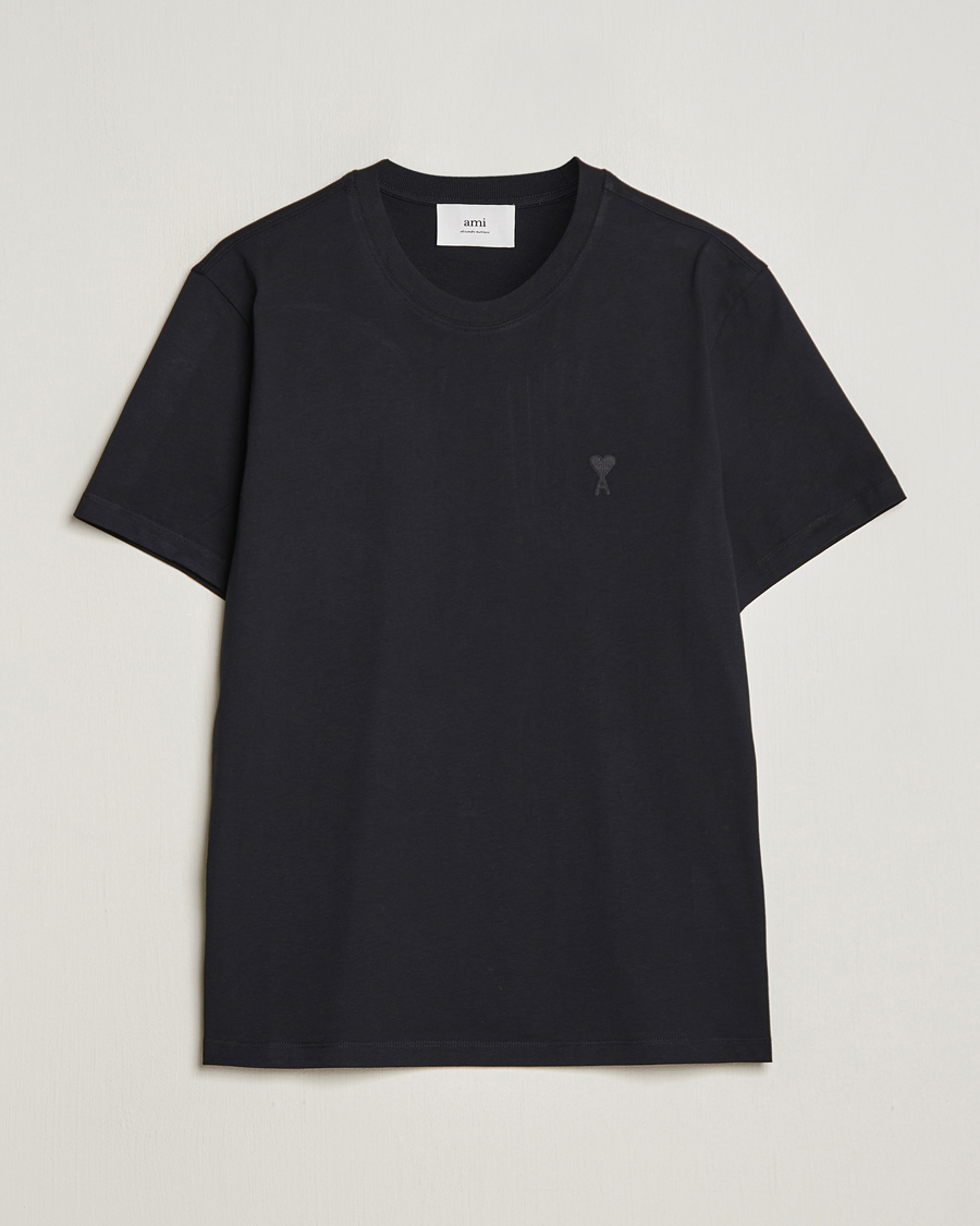 Homme | T-shirts | AMI | Tonal Heart Logo T-Shirt Black