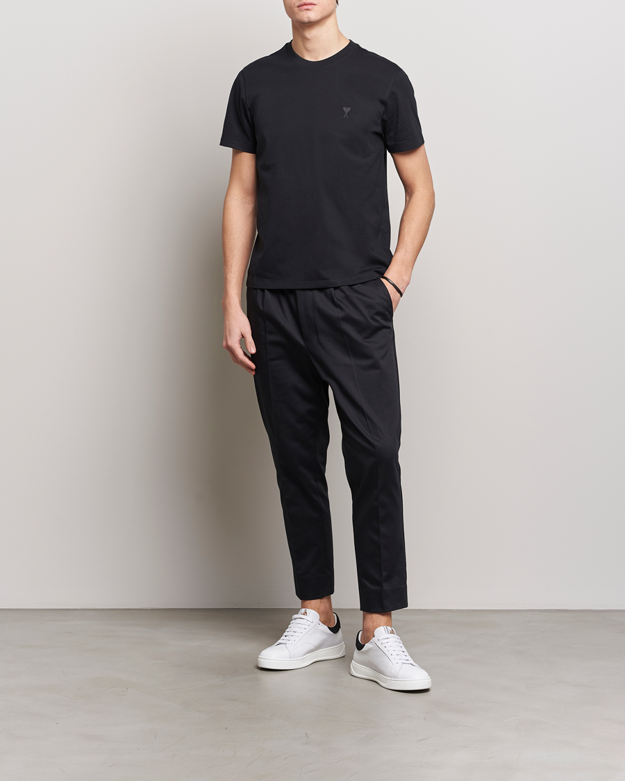 Homme | T-shirts | AMI | Tonal Heart Logo T-Shirt Black