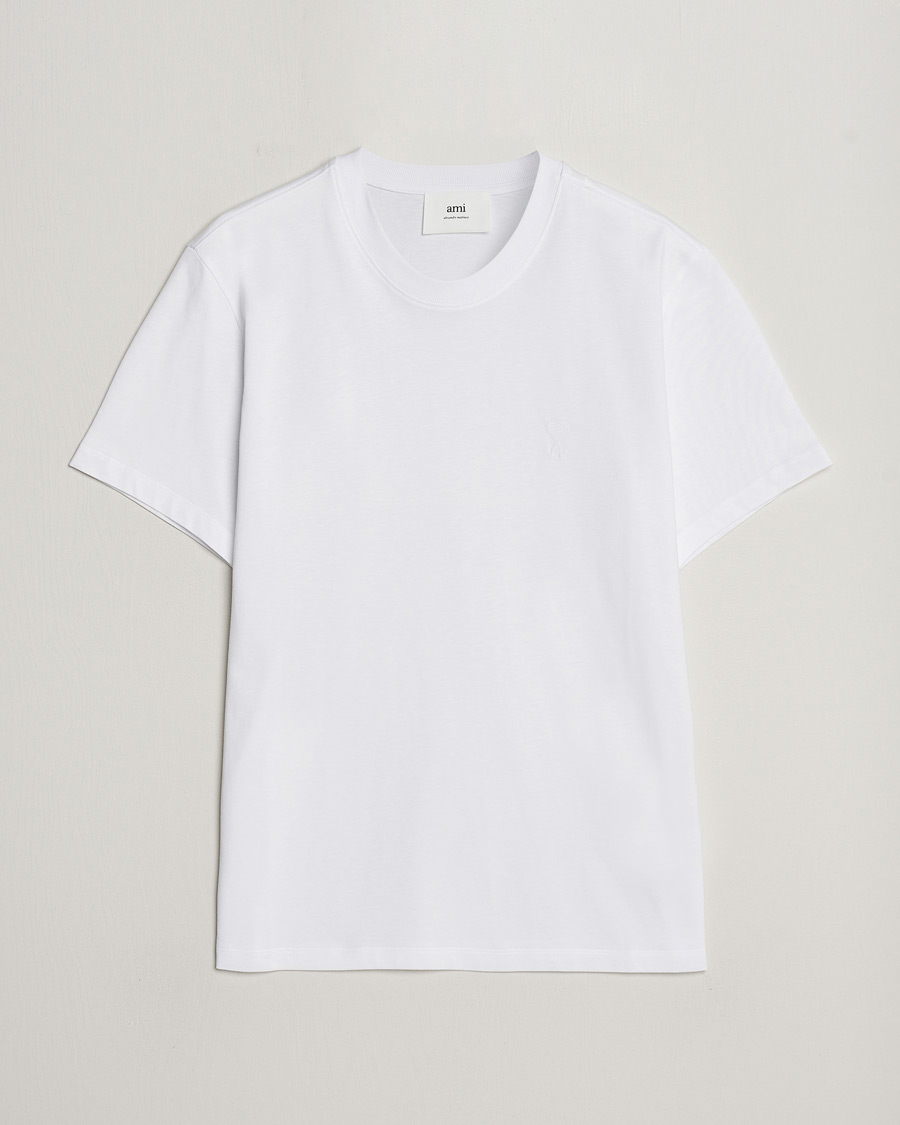 Homme | T-shirts | AMI | Tonal Heart Logo T-Shirt White