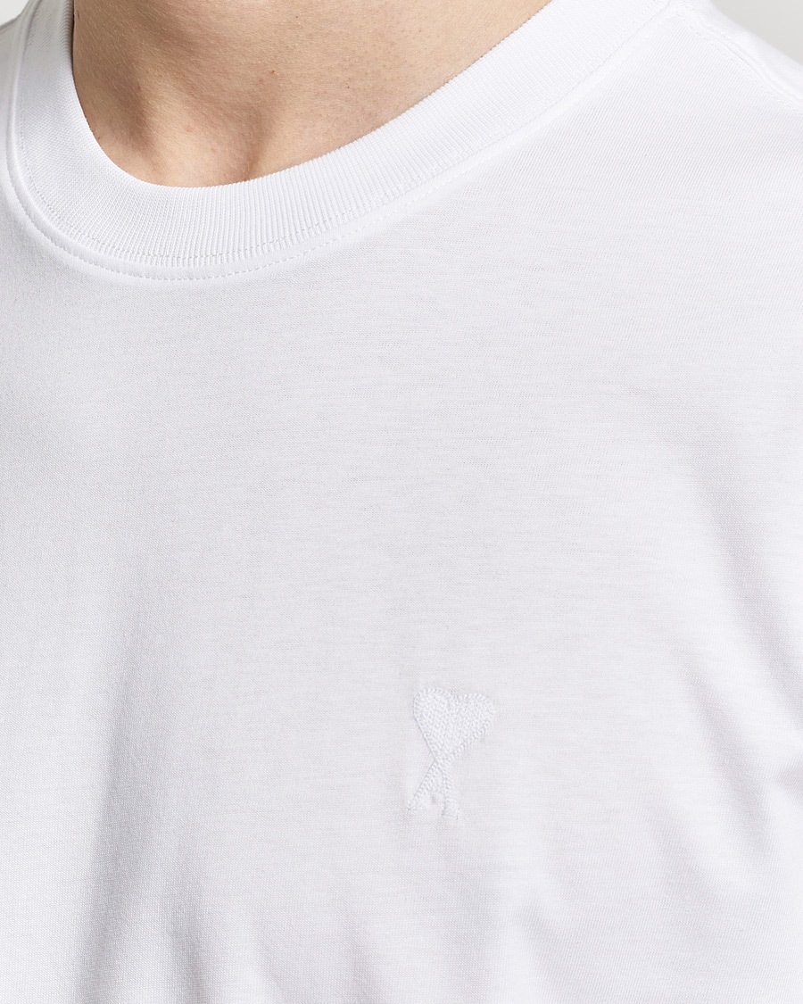Homme | T-shirts | AMI | Tonal Heart Logo T-Shirt White