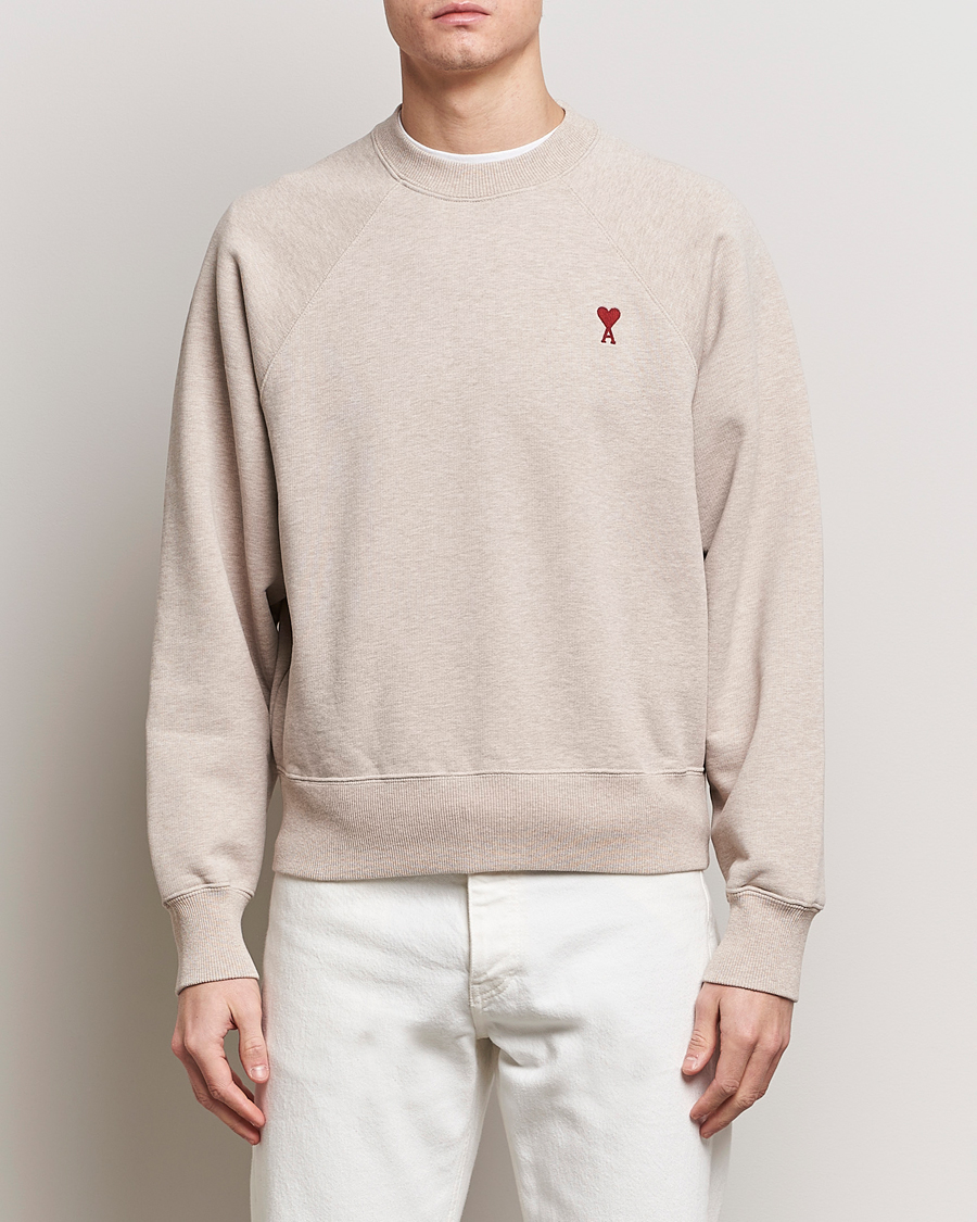 Homme | Pulls Et Tricots | AMI | Heart Logo Sweatshirt Heather Light Beige