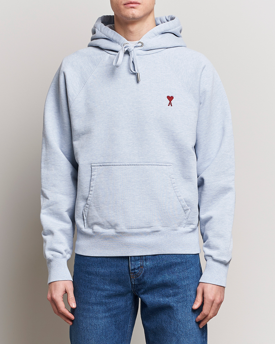 Homme | Sections | AMI | Heart Logo Hoodie Heather Blue