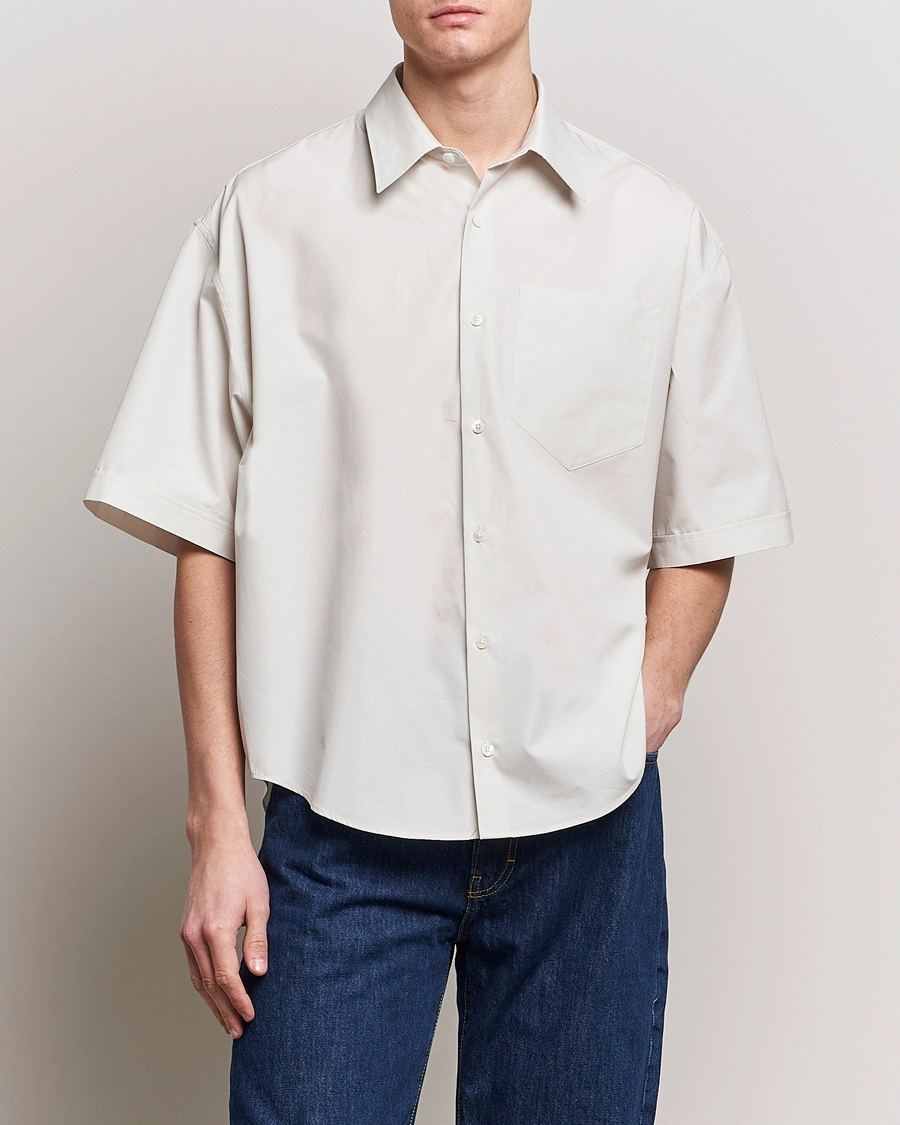Homme | AMI | AMI | Boxy Fit Short Sleeve Shirt Chalk White