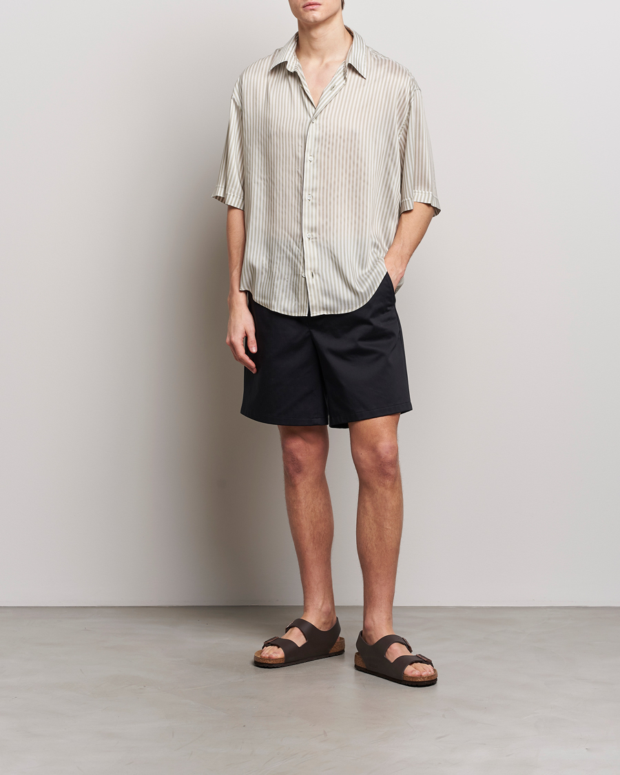 Homme | Shorts | AMI | Cotton Drawstring Shorts Black