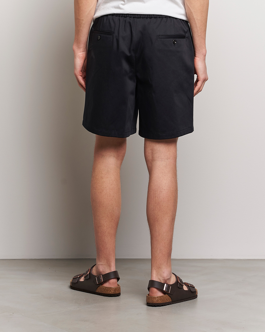 Homme | Shorts | AMI | Cotton Drawstring Shorts Black