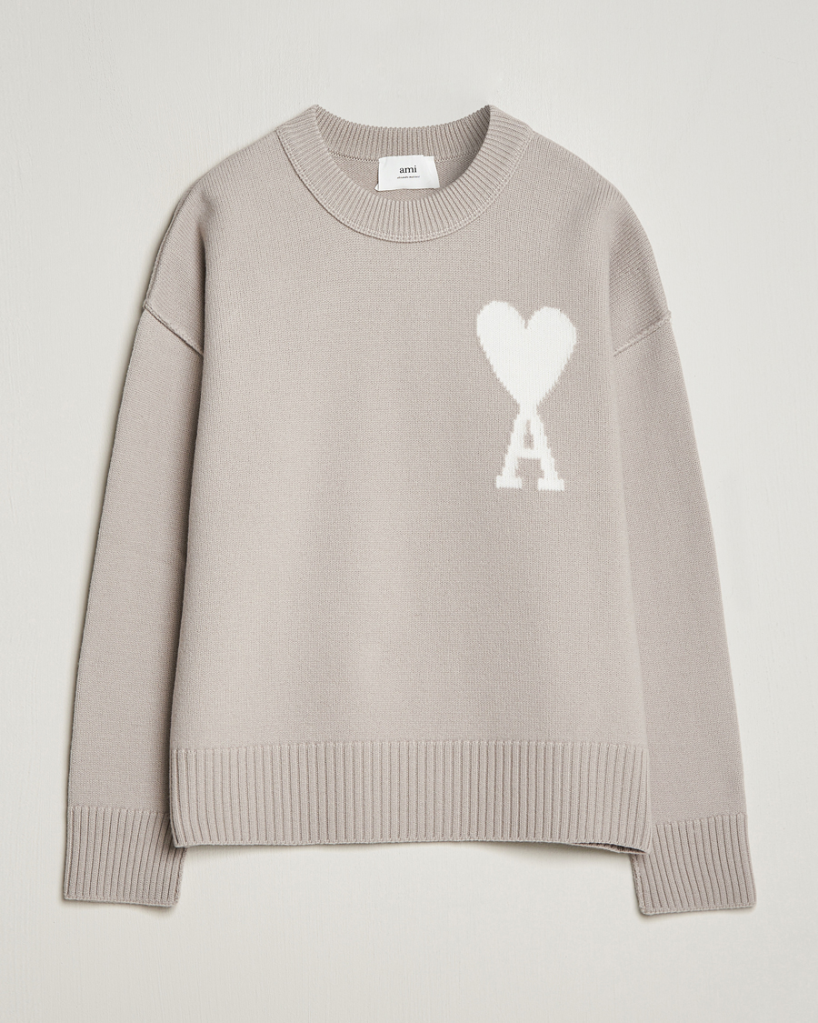 Homme | Pulls Et Tricots | AMI | Big Heart Wool Sweater Light Beige