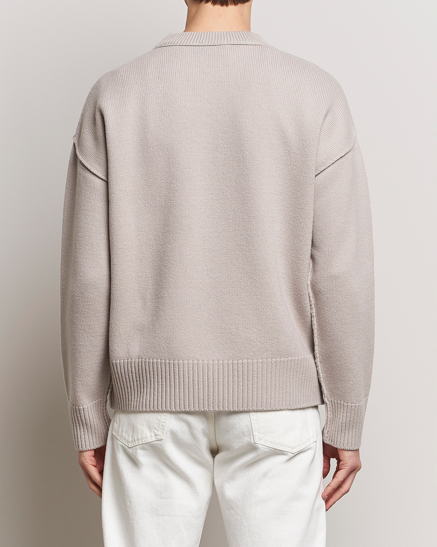 Homme | Pulls Et Tricots | AMI | Big Heart Wool Sweater Light Beige