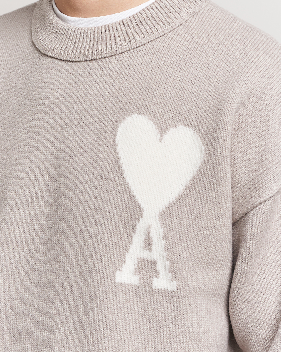 Homme | Pulls Et Tricots | AMI | Big Heart Wool Sweater Light Beige