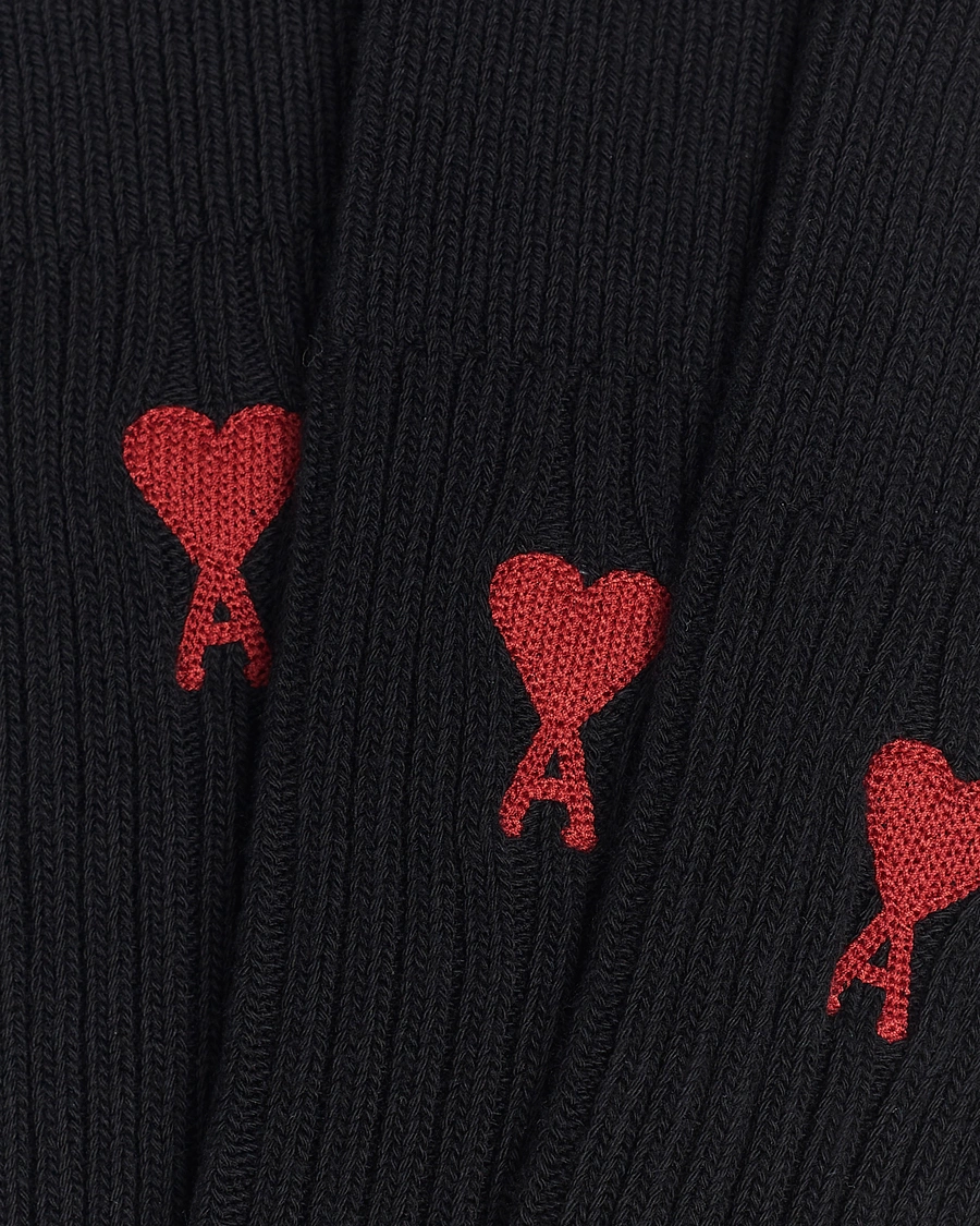 Homme | Chaussettes Quotidiennes | AMI | 3-Pack Heart Socks Black