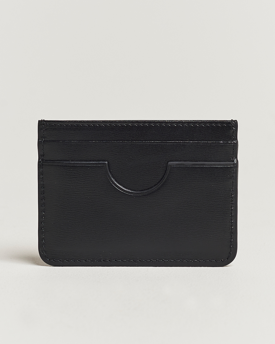 Homme | AMI Tonal Heart Logo Leather Card Holder Black | AMI | Tonal Heart Logo Leather Card Holder Black