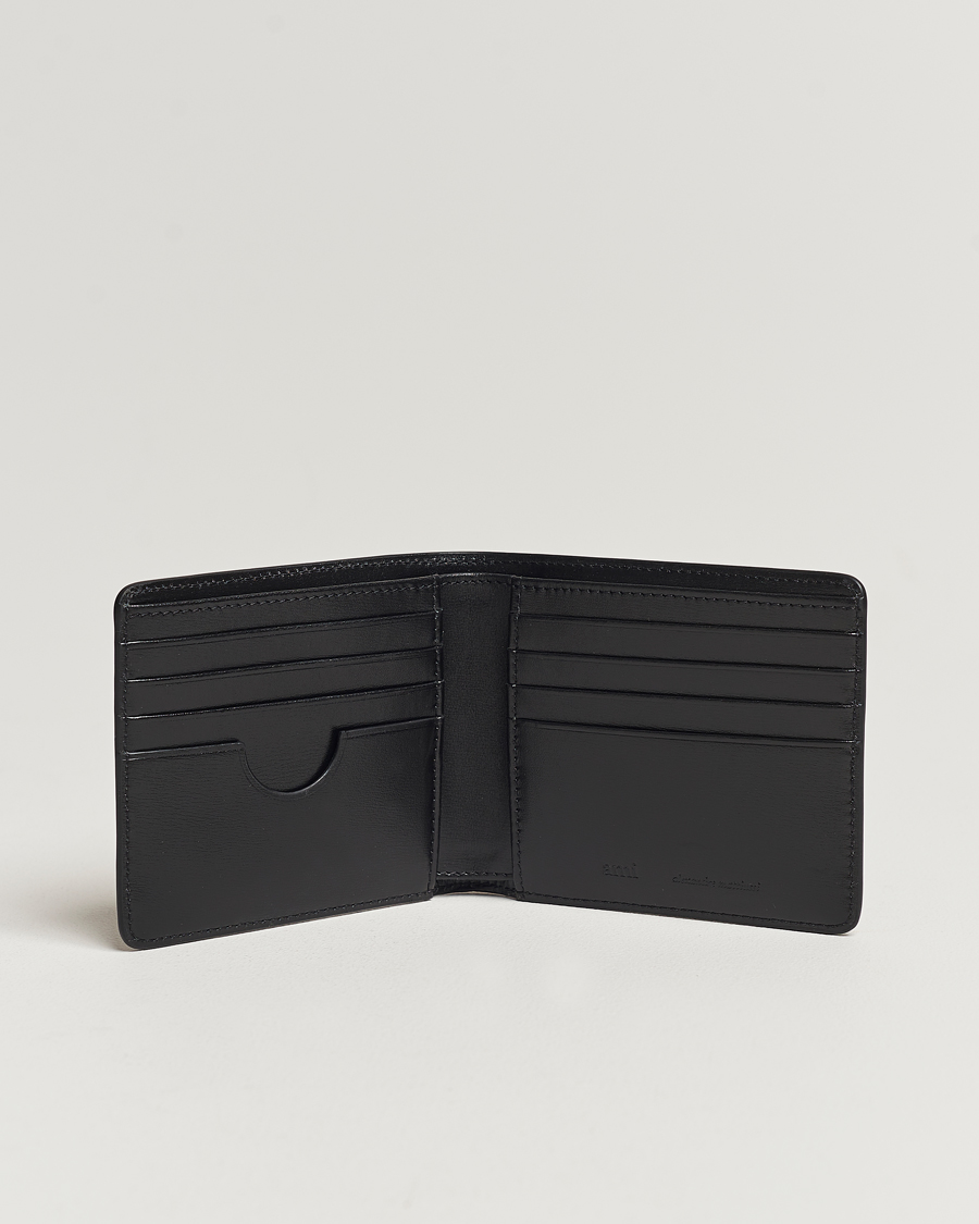 Homme | Sections | AMI | Tonal Heart Logo Leather Wallet Black