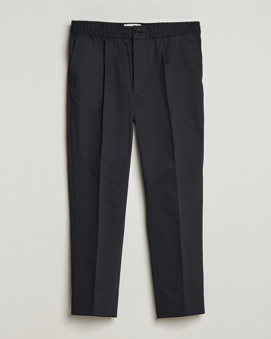 Homme | Pantalons | AMI | Cotton Drawstring Trousers Black