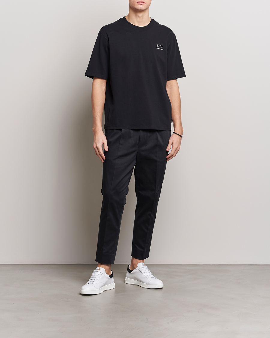 Homme | Pantalons | AMI | Cotton Drawstring Trousers Black