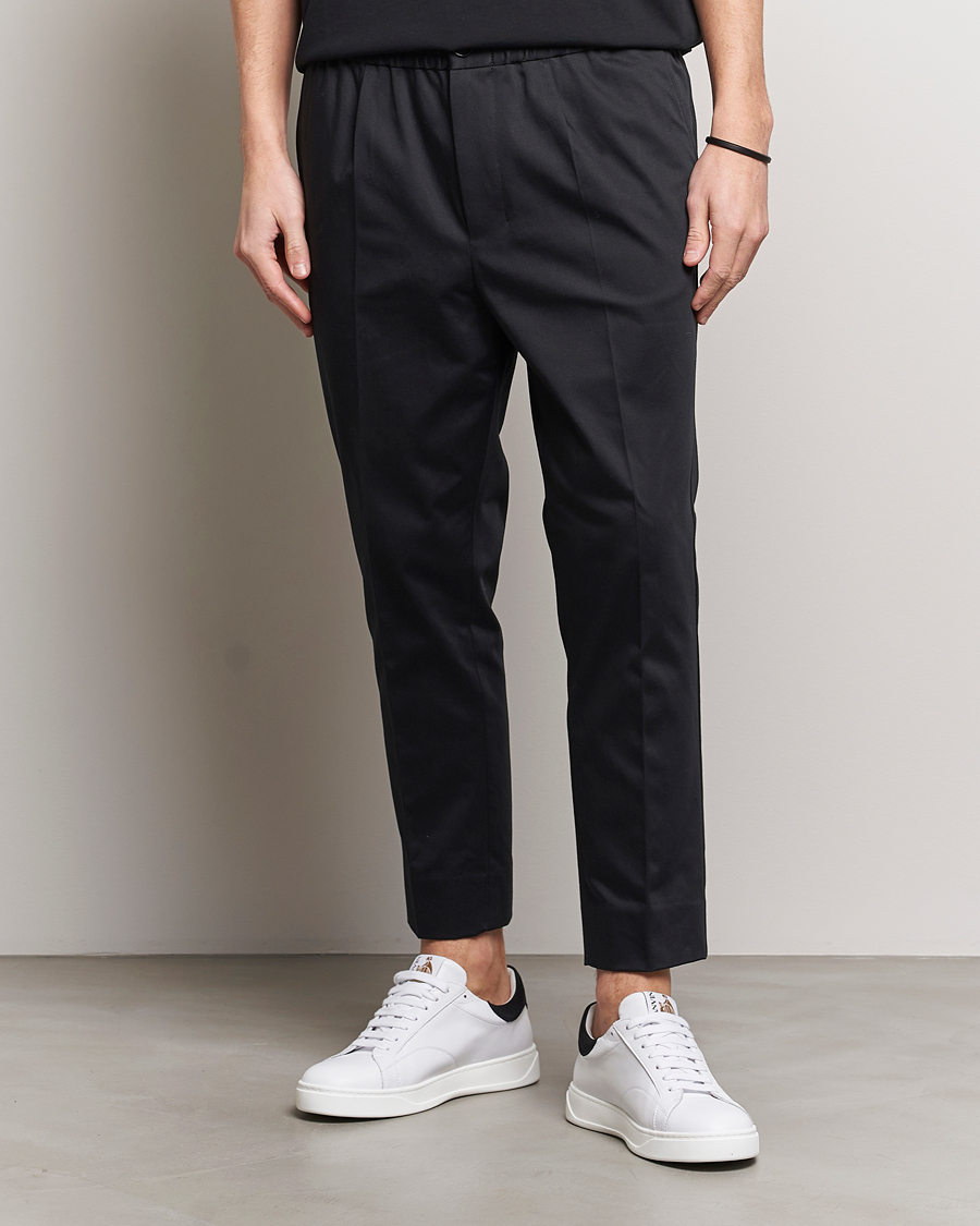 Homme | Pantalons | AMI | Cotton Drawstring Trousers Black