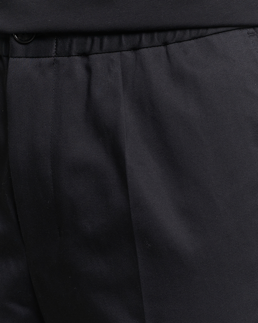 Homme | Pantalons | AMI | Cotton Drawstring Trousers Black