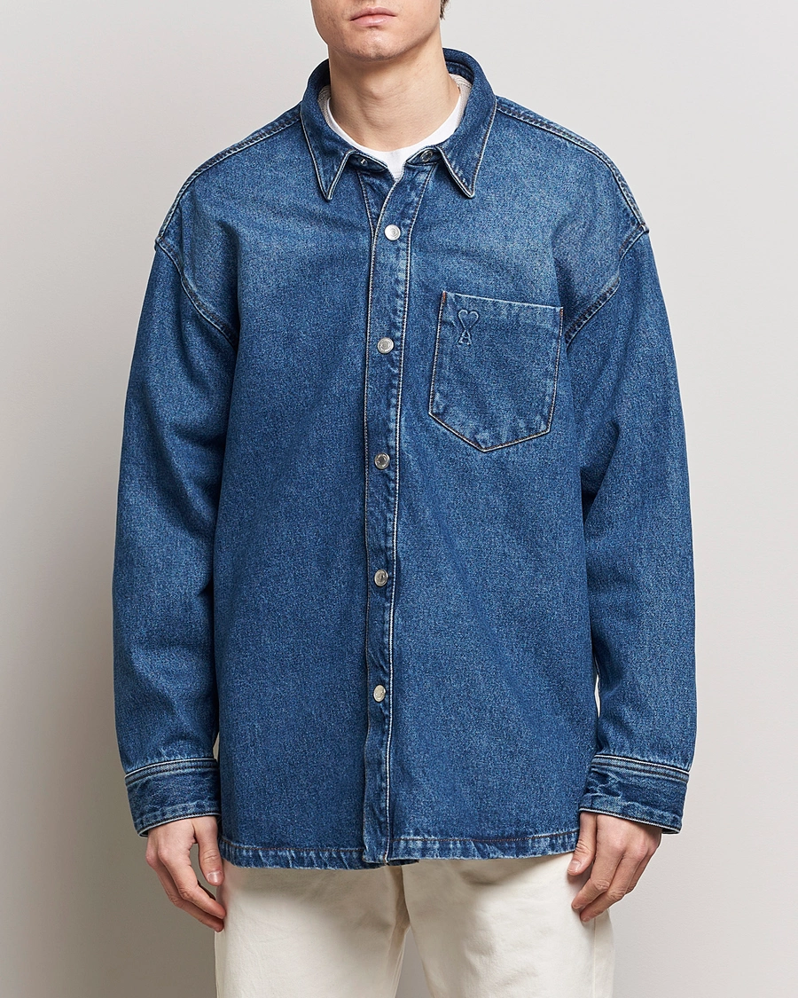 Homme | Soldes | AMI | Oversized Denim Jacket Used Blue