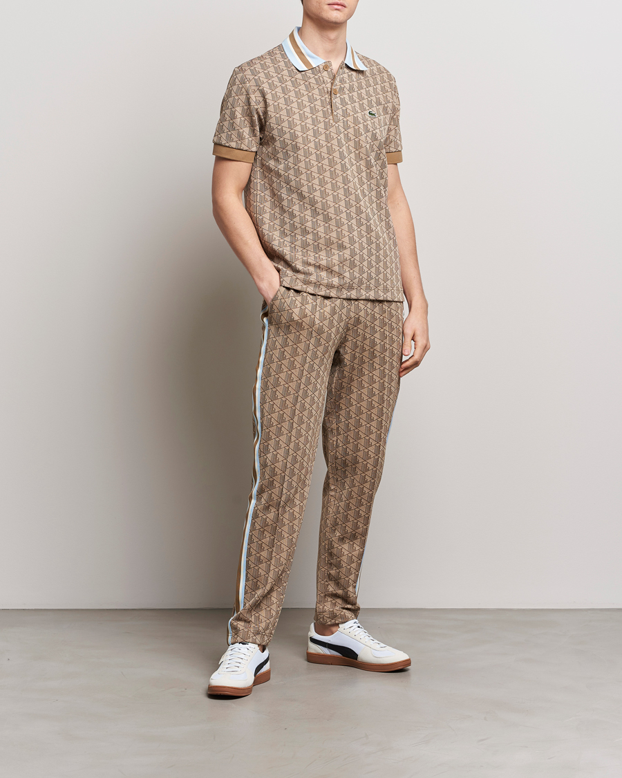 Homme | Polos | Lacoste | Classic Fit Monogram Polo Croissant/Cookie