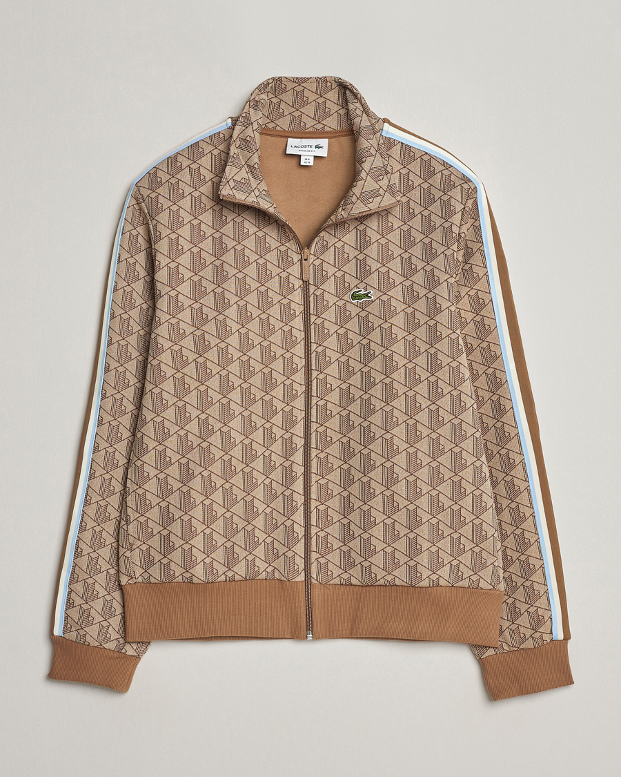 Homme | Pulls Et Tricots | Lacoste | Monogram Full Zip Track Jacket Croissant/Cookie