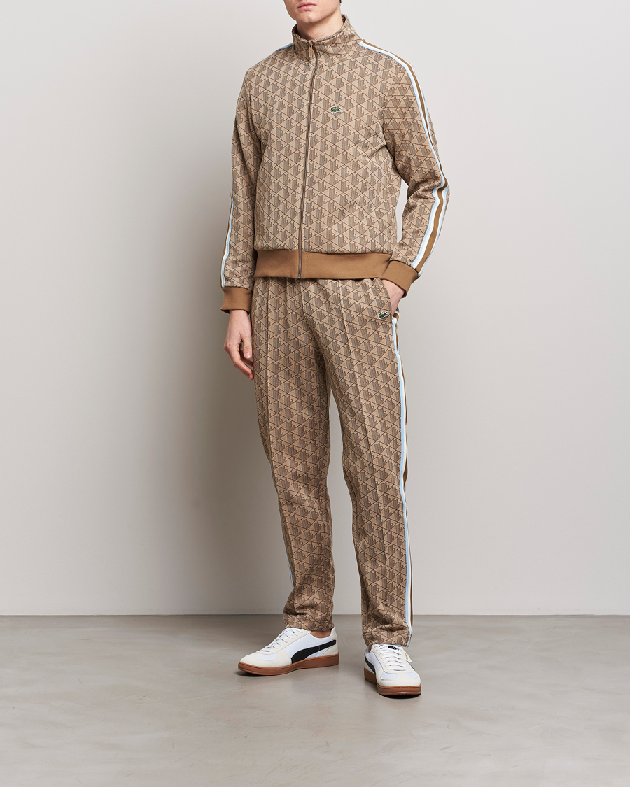 Homme | Pulls Et Tricots | Lacoste | Monogram Full Zip Track Jacket Croissant/Cookie