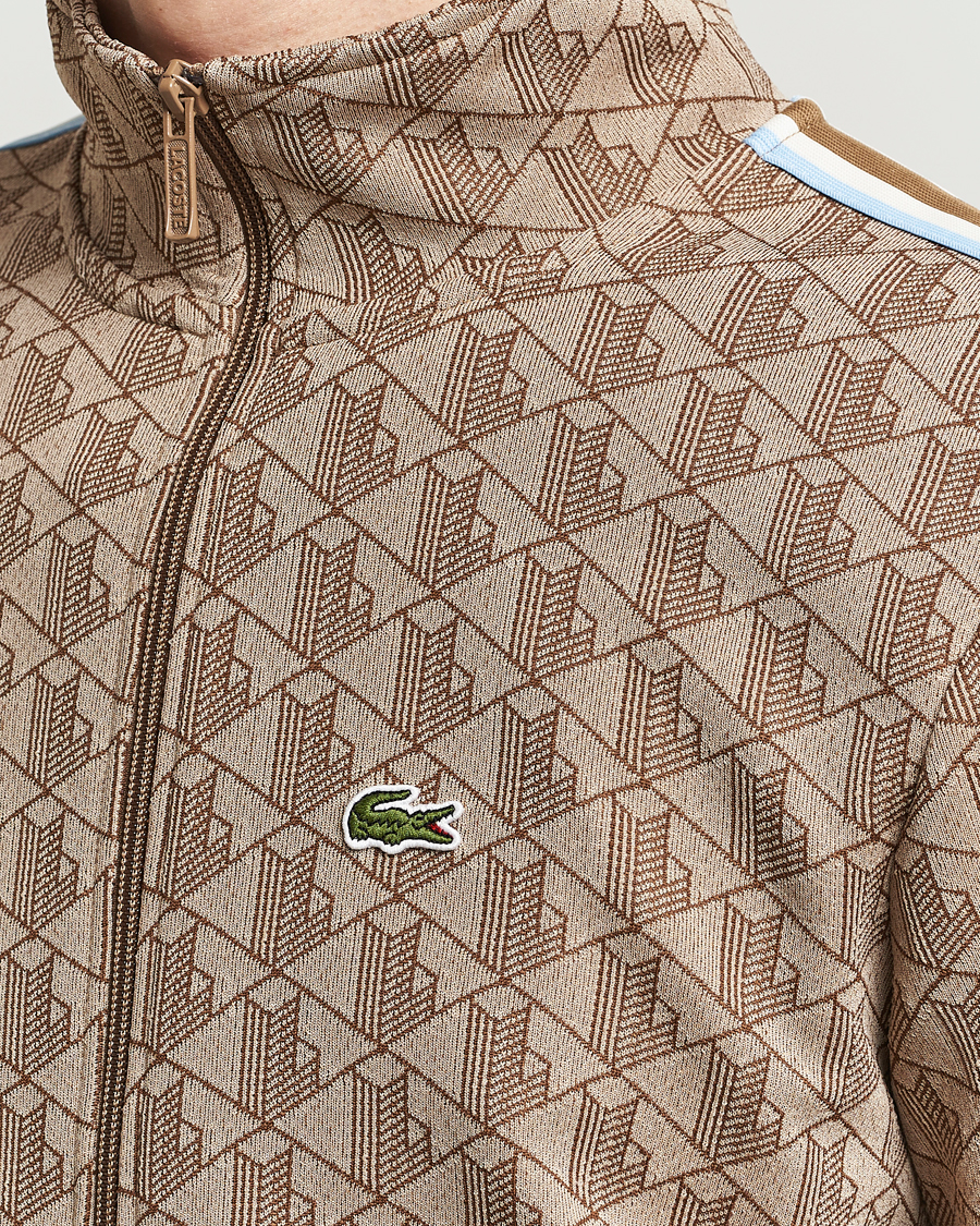 Homme | Pulls Et Tricots | Lacoste | Monogram Full Zip Track Jacket Croissant/Cookie