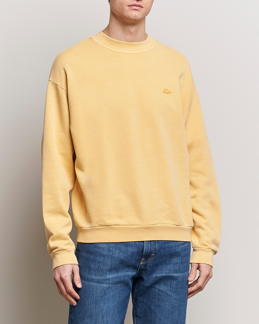 Homme |  | Lacoste | Natural Dyed Crew Neck Sweatshirt Golden Haze