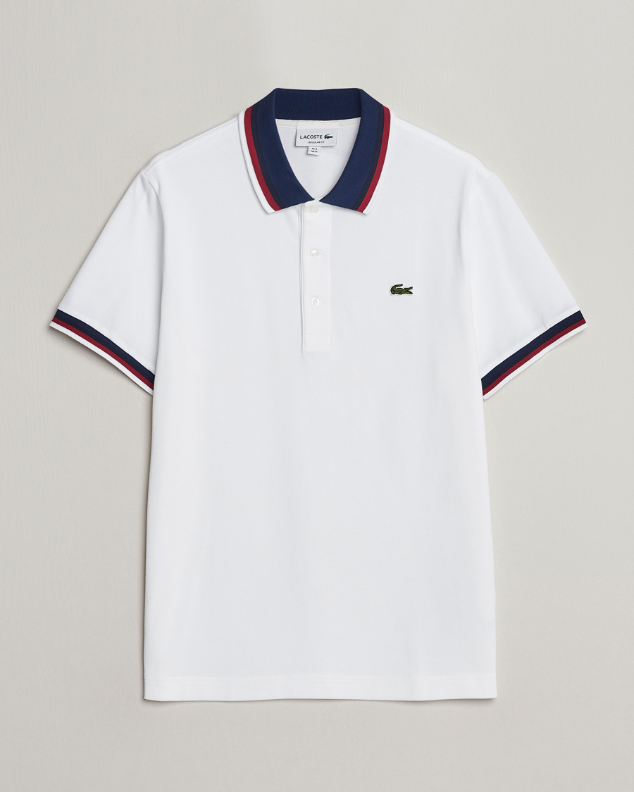 Homme | Polos | Lacoste | Regular Fit Tipped Polo White
